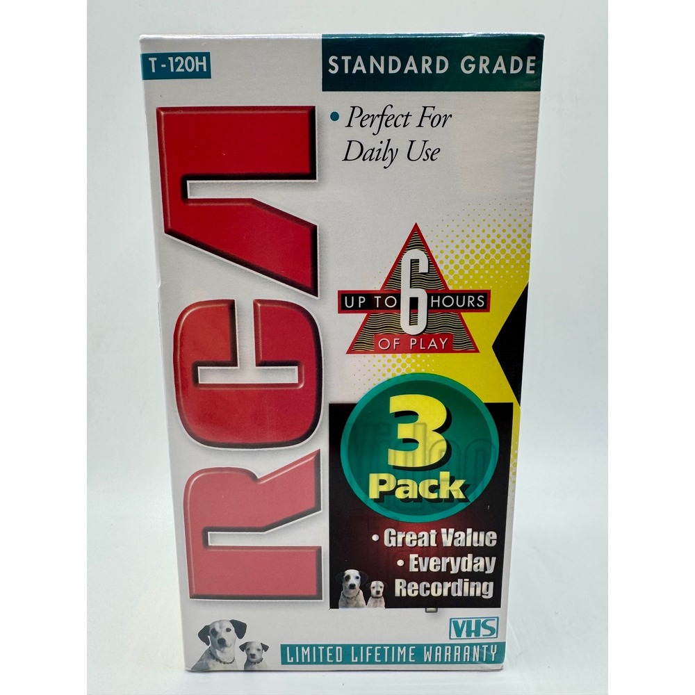 RCA Blank VHS Tapes 3 Pack T-120H Standard Grade 6 Hour Recording New Sealed